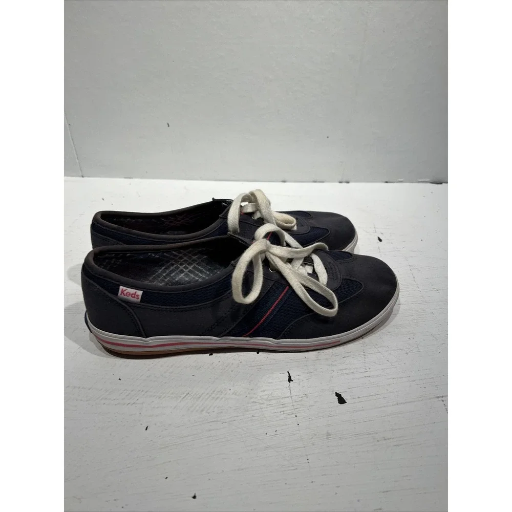 Keds Shoes Womens 8 Tennis Low Sneakers WF-46598M Blue Fabric Lace‎ Up Flats